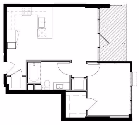 1F w/ Balcony 0-0804 floor plan